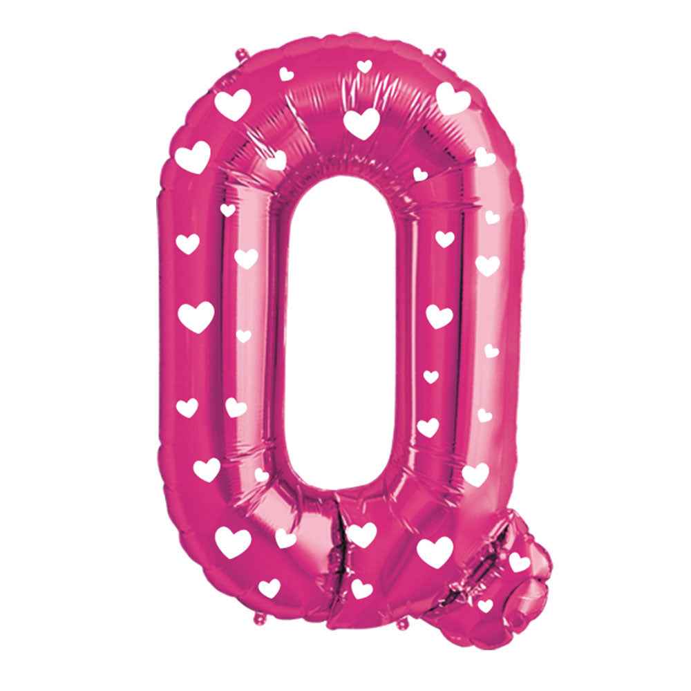 Globo Metálico Rosado 76 cm Letra Q | Big Party